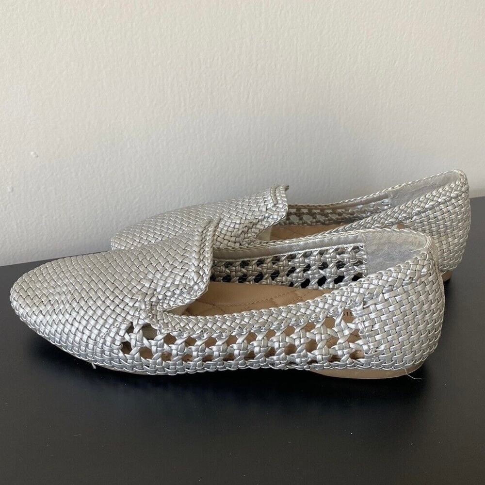 Birdies Classic The Starling Silver Gray Weave Flat Loafers EUC 8 Womens Career